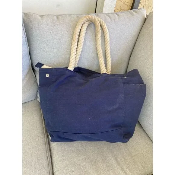 Sunn'N'Sand Starfish Tote Bag Blue & White Beaded Beach Handbag - Picture 2 of 6